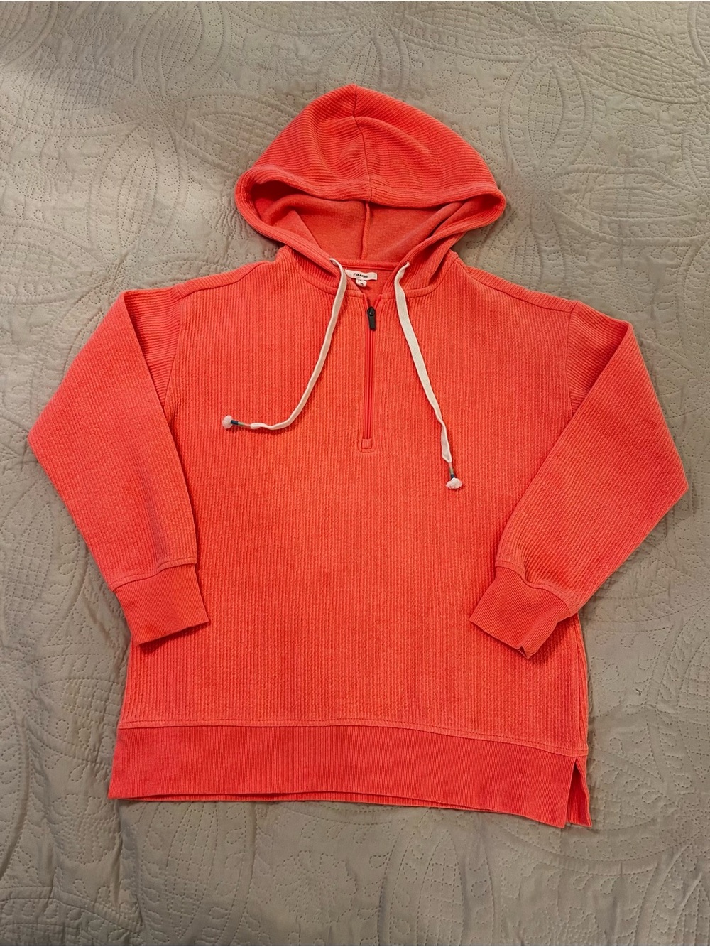 Maurices Coral Waffle-Knit Half-Zip Hoodie